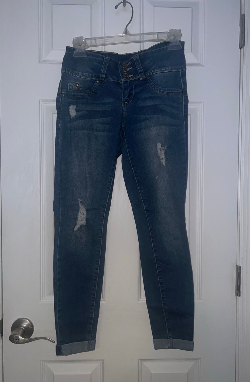 YMI Jeans Size 5 Womens High Rise WannaBettaButt Blue Jeans Ankle Denim Pants